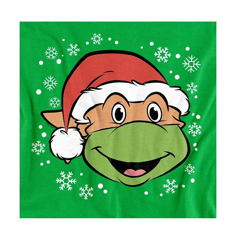 Teenage Mutant Ninja Turtles Men's Michaelangelo Christmas Hat T-Shirt