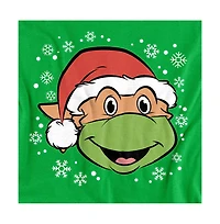 Teenage Mutant Ninja Turtles Men's Michaelangelo Christmas Hat T-Shirt