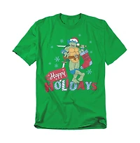 Teenage Mutant Ninja Turtles Men's Happy Holiday Sparkly Christmas T-Shirt