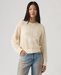 Levi's Women's Gaelle Long-Sleeve Crochet Pull-On Sweater
