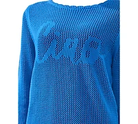 Tribal Women's Open-Stitch Embroidered Crew Neck Sweater