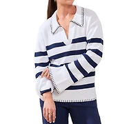 Tribal Women's Striped Polo Sweater