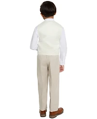 Haggar Boys' 4T-8 V-Neck Vest, Pants, Shirt and Tie, 4-Piece Set