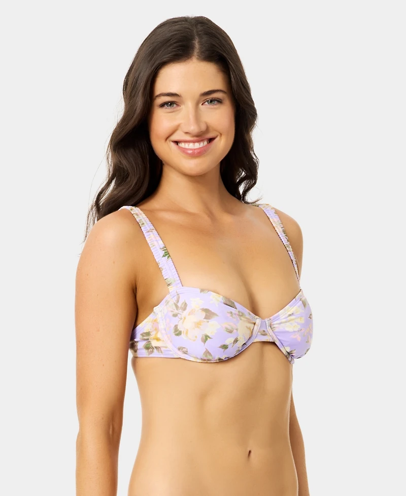 California Waves Women's Blooming Garden Bungie Balconette Underwire Bikini Top