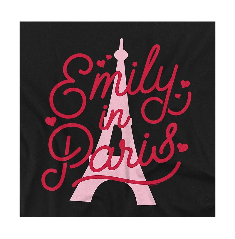 Emily Paris Men's Hearts And Effiel Tower T-Shirt