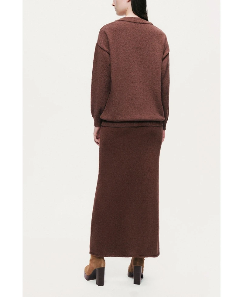 Nocturne Women's Embellished Ribbed Knit Maxi Skirt