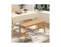 Slickblue Indoor Outdoor Wicker Dining Bench with Handwoven Rattan Seat