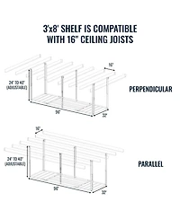 StoreYour 3' x 8' Faber Overhead Garage Shelving | Holds 700 lbs