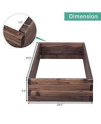 Gymax Wooden Raised Garden Bed Kit - Elevated Planter Box For Growing Herbs Vegetable