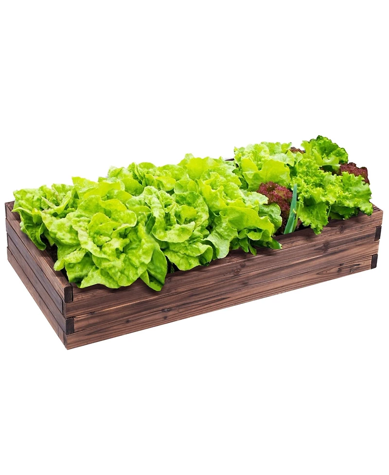 Gymax Wooden Raised Garden Bed Kit - Elevated Planter Box For Growing Herbs Vegetable