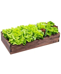 Gymax Wooden Raised Garden Bed Kit - Elevated Planter Box For Growing Herbs Vegetable