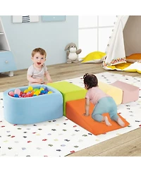Mecale 5-Piece Climb and Crawl Playset with Ball Pit for Kids