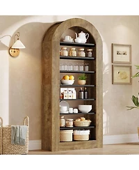 Tribesigns 8-Tier Arched Bookshelf, 70.9'' Bookcase with Storage, Modern Bookshelf