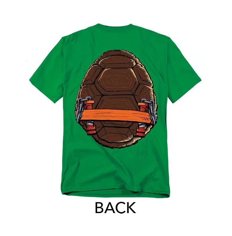 Teenage Mutant Ninja Turtles Men's Mayhem Michelangelo Shell Front Back T-Shirt