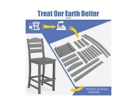 Slickblue 30 Inch Outdoor Counter Height Bar Stools Set of 2 with Backs