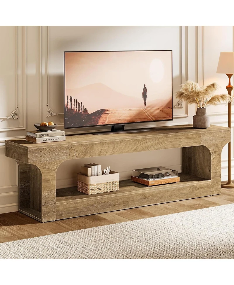 Tribesigns 63-Inch Tv Stand for 55/60/65/75-Inch Tvs, Farmhouse TV Console, Entertainment Center Television Stand