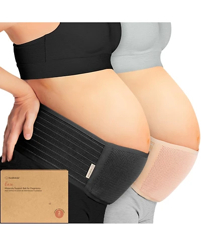 KeaBabies Maternity 2-Pack Ease Belly Band for Pregnancy, Soft & Breathable Pregnancy Belly Support Belt