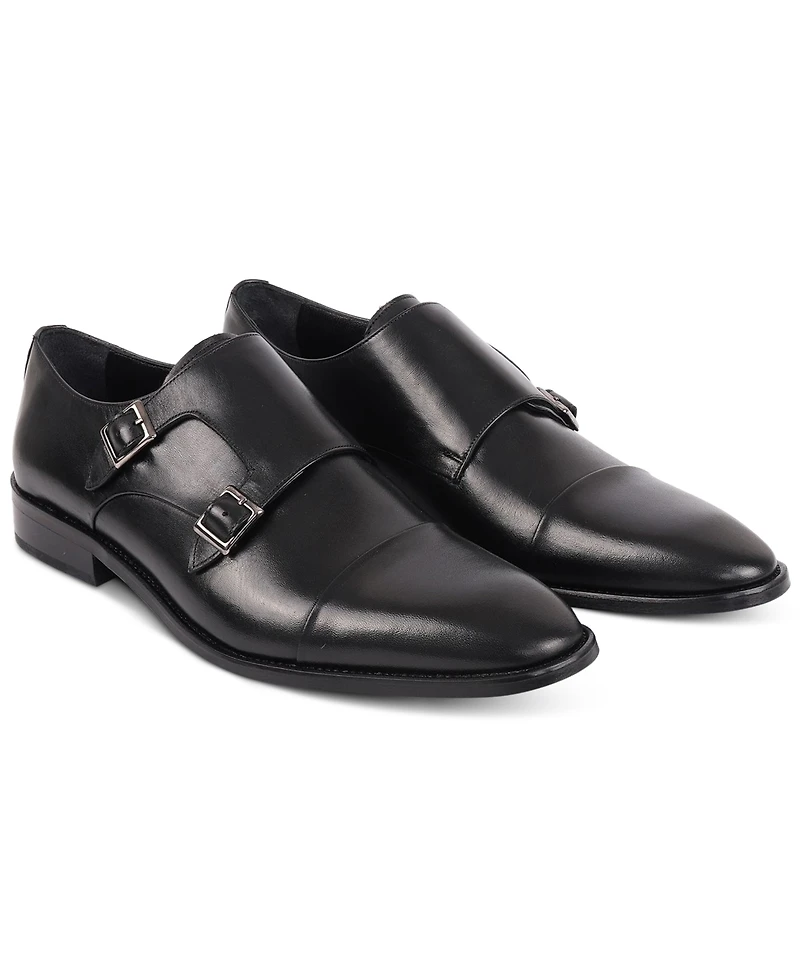 Vellapais Men's Lefors Double Monk Slip-On Dress Shoes
