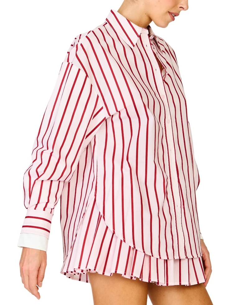 Line & Dot Women's High- Rise Wide-Leg Shorts