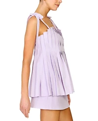 Line & Dot Women's Square Neck Pleated Mini Dress