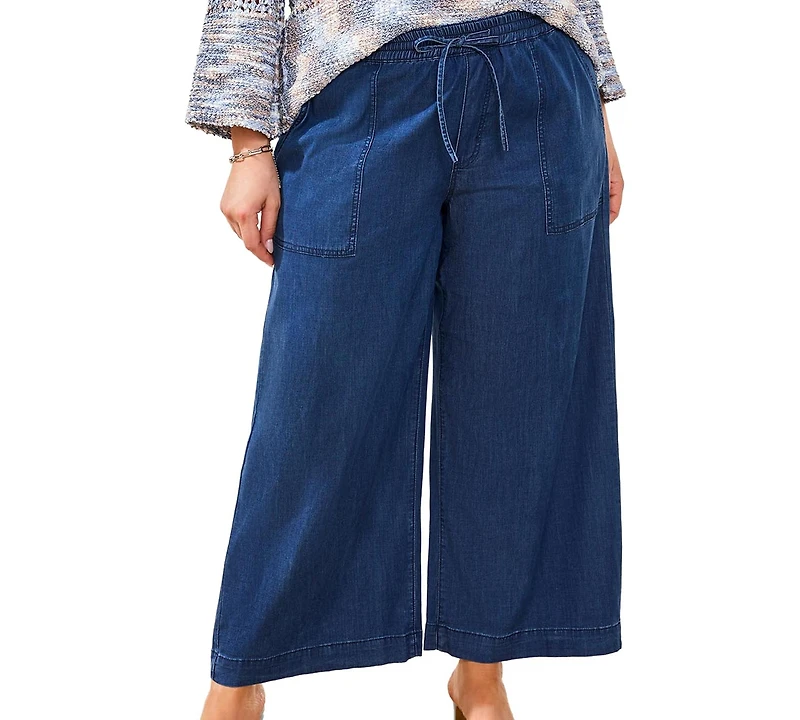 Tribal Plus Inclusive Audrey Jogger Wide-Crop Denim Jeans