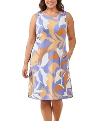 Tribal Plus Printed Reversible A-Line Dress with Pockets
