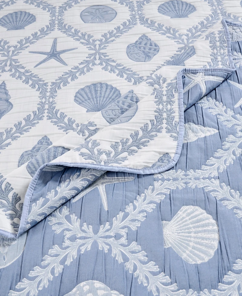 Greenland Home Fashions Laguna Reversible Jacquard Woven Matelasse Throw, 50" x 60"