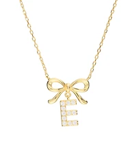 Macy's Gold Plated Bow Initial Necklaces