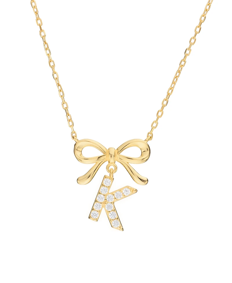 Macy's Gold Plated Bow Initial Necklaces