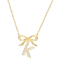 Macy's Gold Plated Bow Initial Necklaces