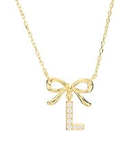 Macy's Gold Plated Bow Initial Necklaces