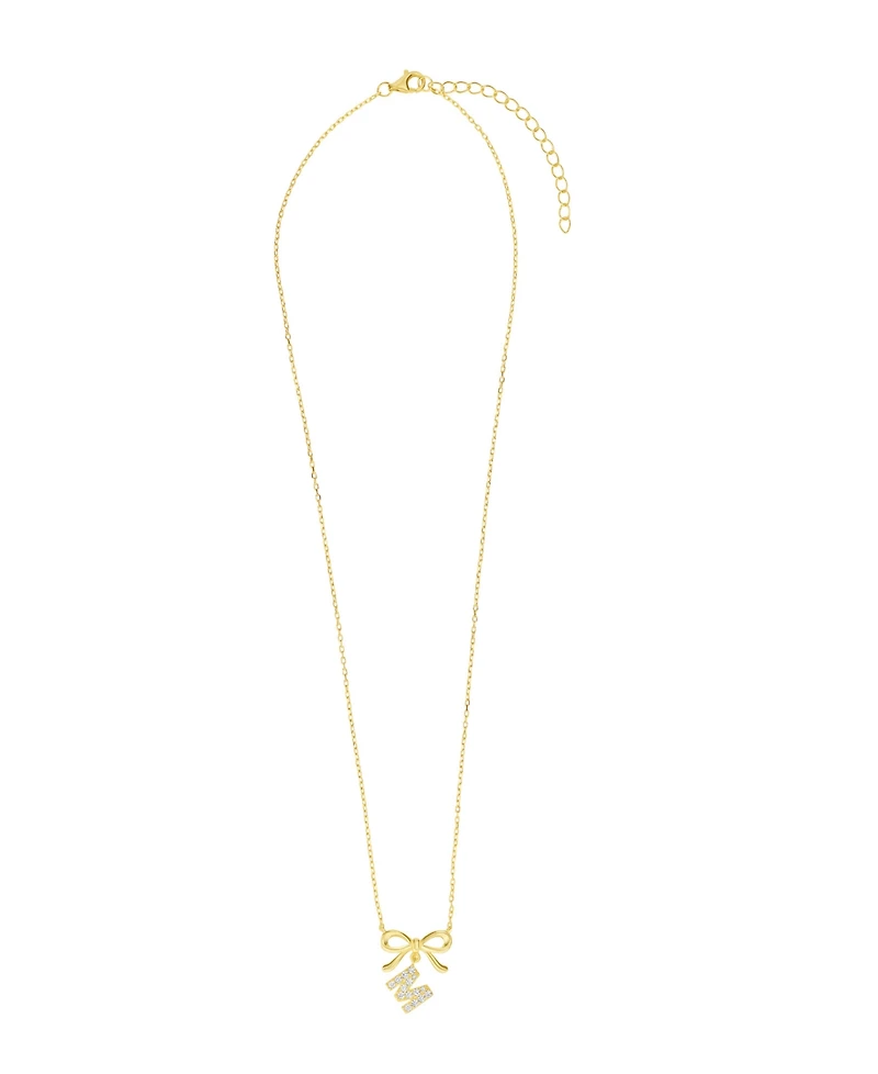 Macy's Gold Plated Bow Initial Necklaces