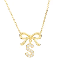 Macy's Gold Plated Bow Initial Necklaces