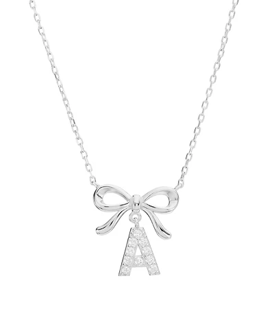 Macy's Sterling Silver Plated Bow Initial Necklaces