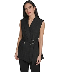 Calvin Klein Women's Windowpane Tie-Waist Vest