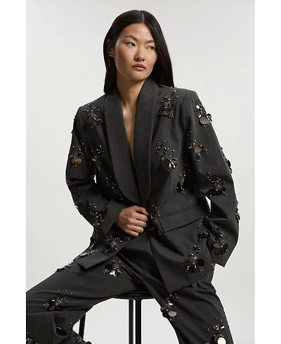 Karen Millen Women's Embellished Single-Breasted Blazer