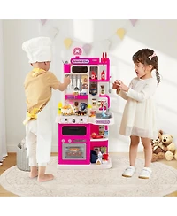 Mecale Kids Kitchen Playset Pretend Kitchen with Realistic Lights & Sounds for Interactive Play