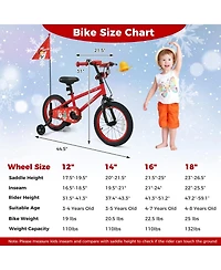 Mecale 16 Inch Kids Bike Adjustable with Christmas Music & Flag for Aged 4-7 Years Old