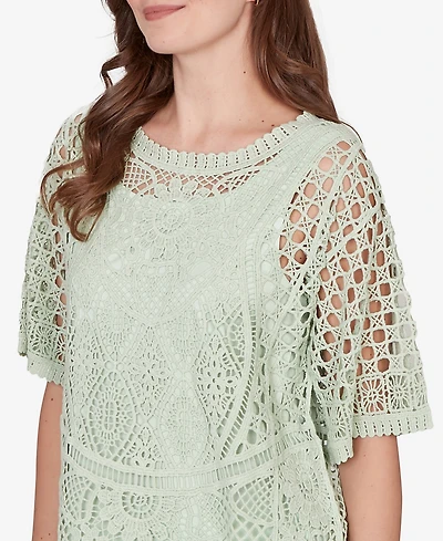 Ruby Rd. Petite Chemical Lace Pullover Sweater