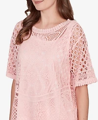 Ruby Rd. Petite Chemical Lace Pullover Sweater