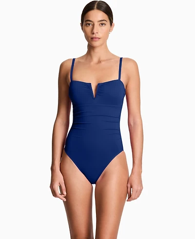 Lauren Ralph Women's V-Wire One-Piece Swimsuit