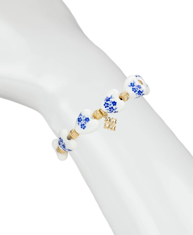 Patricia Nash Gold-Tone Plated Heart Stretch Bracelet