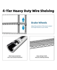 Rainsken 3-Tier Wire Storage Shelving, Adjustable Steel Organizer Rack, 450 lbs Capacity for Garage, Pantry