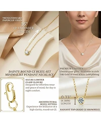 Elegant Clear Cubic Zirconia Round Stud Necklace