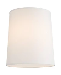 Springcrest Large Drum Lamp Shade Off-White Fabric 14" Top x 16" Bottom x 18" High Spider with Replacement Harp and Finial Fitting