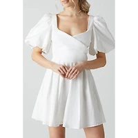 Coast Women's Puff Sleeve Mini Wedding Dress