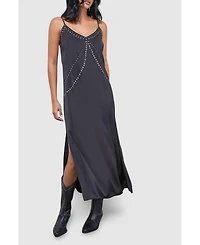 Warehouse Women's Premium Stud Embellished Slip Dress