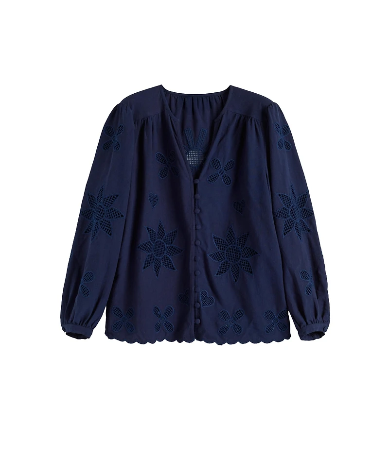 Chinti & Parker Women's Linen-Blend Broderie Blouse