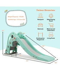 Mecale 3-in-1 Kids Climber and Slide Playset with Basketball Hoop & Ball