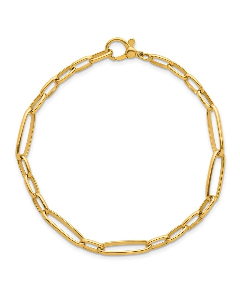 Curata Jewelry Solid 18k Yellow Gold Italian 8 Inch 5.9mm Sizes Paperclip Links Bracelet